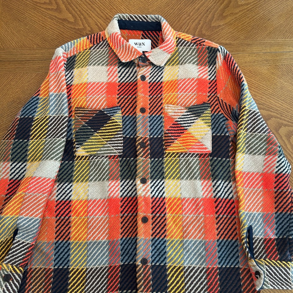 WAX London - Whiting Overshirt in Orange Pike